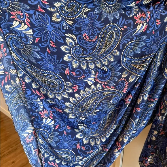 Blue and Purple Asymmetrical V-Neck Jumpsuit - Picture 3 of 3